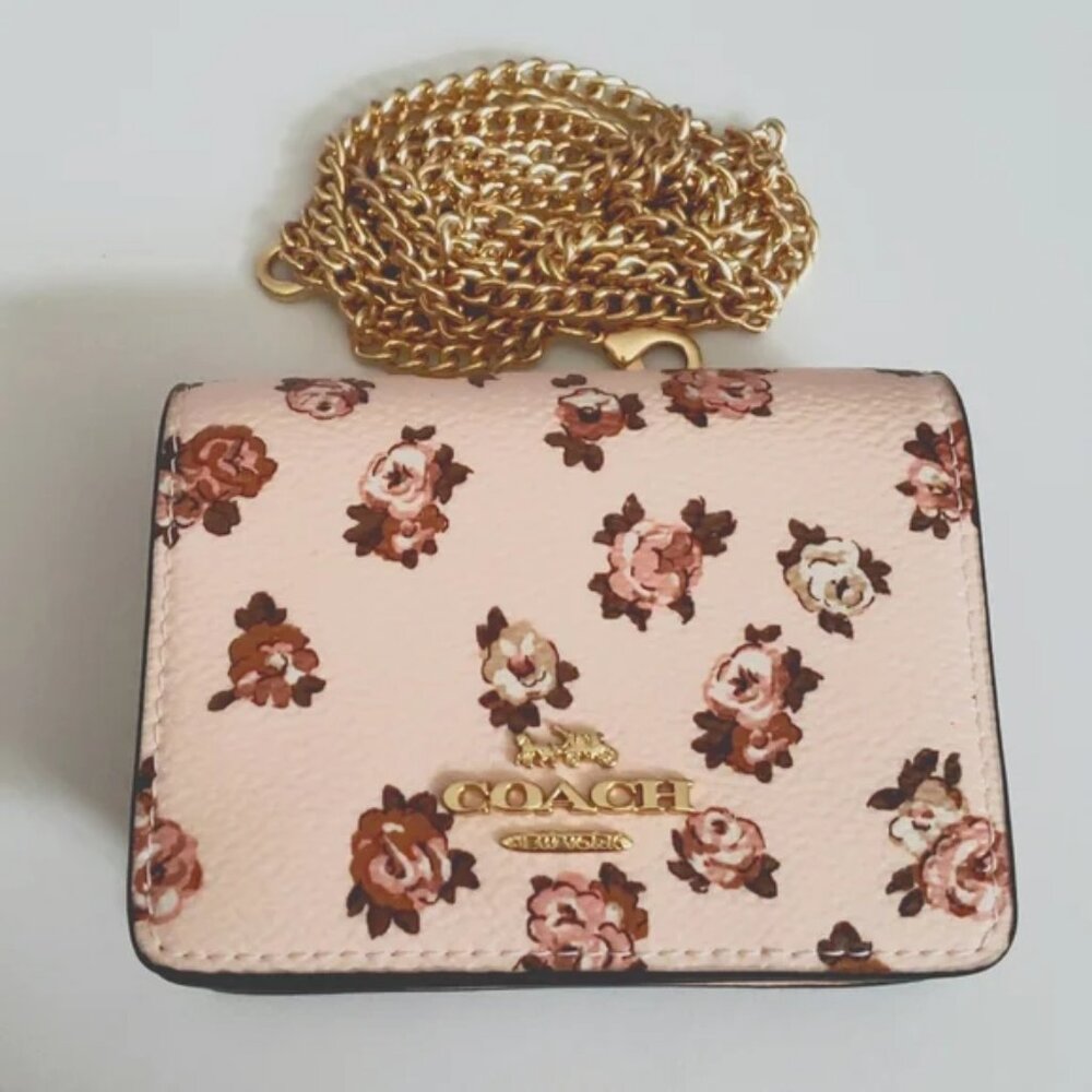 Coach Mini Wallet On A Chain With Rosette Print - NWOT